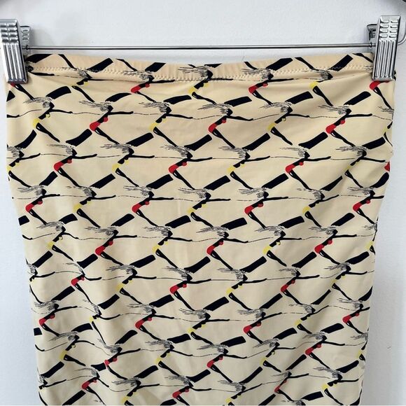 J.Crew Cream All-Over‎ Pattern High Waisted Strapless One-Piece Swimsuit - Picture 7 of 7